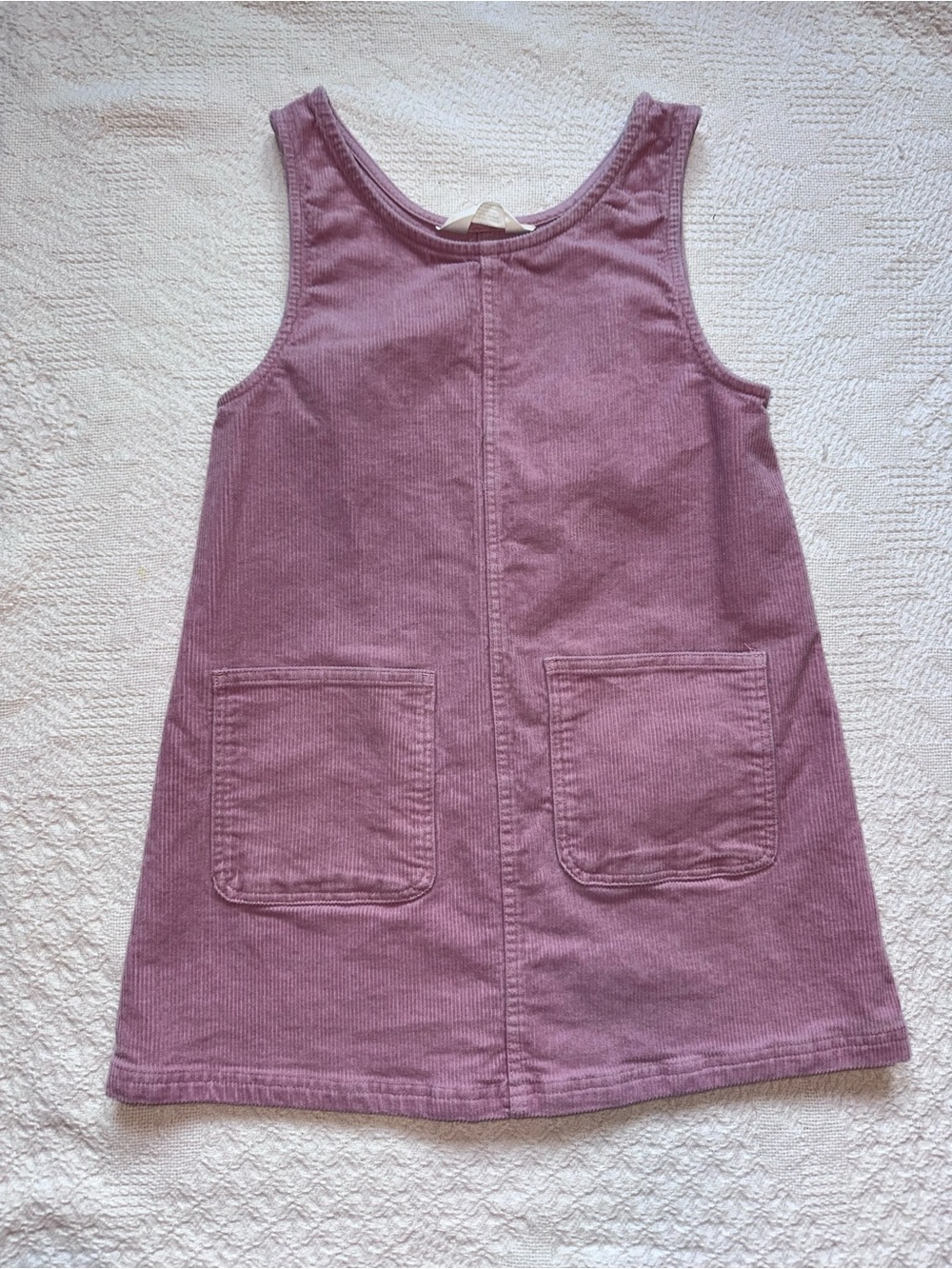 Girls' Pink Corduroy Pocket Pinafore Dress